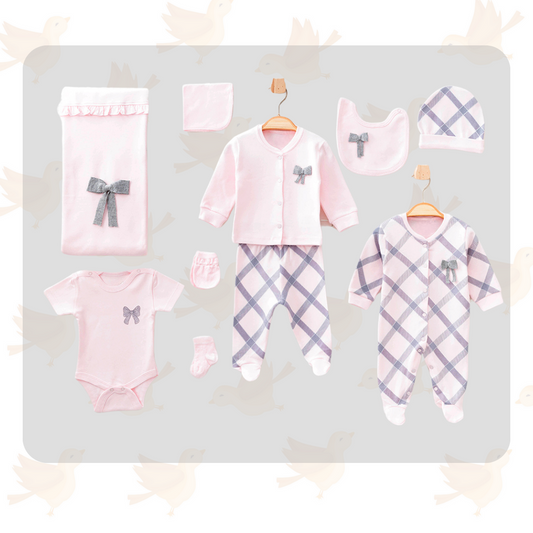 Pink Bow 10 pcs gift set (hospital exit set )