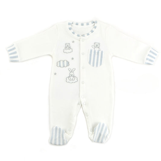 Teddy and blue pattern overalls