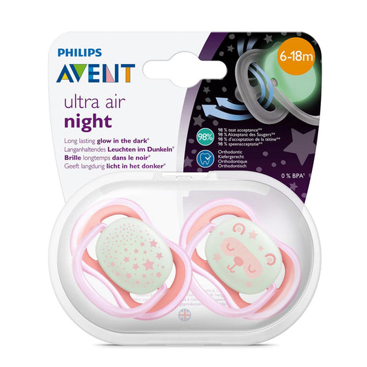 PHILIPS AVENT ULTRA AIR NIGHT PACIFIER (6-18)