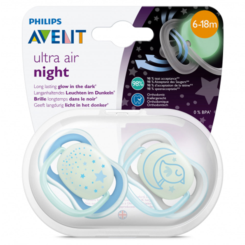 PHILIPS AVENT ULTRA AIR NIGHT PACIFIER (6-18)